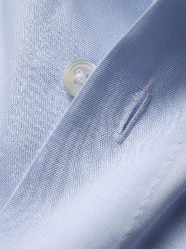 Luxury Gold Line - Best Blue Shirt close up of a button